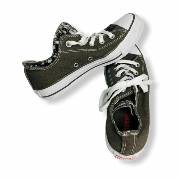 Chuck Taylors Converse All Star Womens 6 Gray Low Top Sneakers Double Tongue Sho - Picture 3 of 8